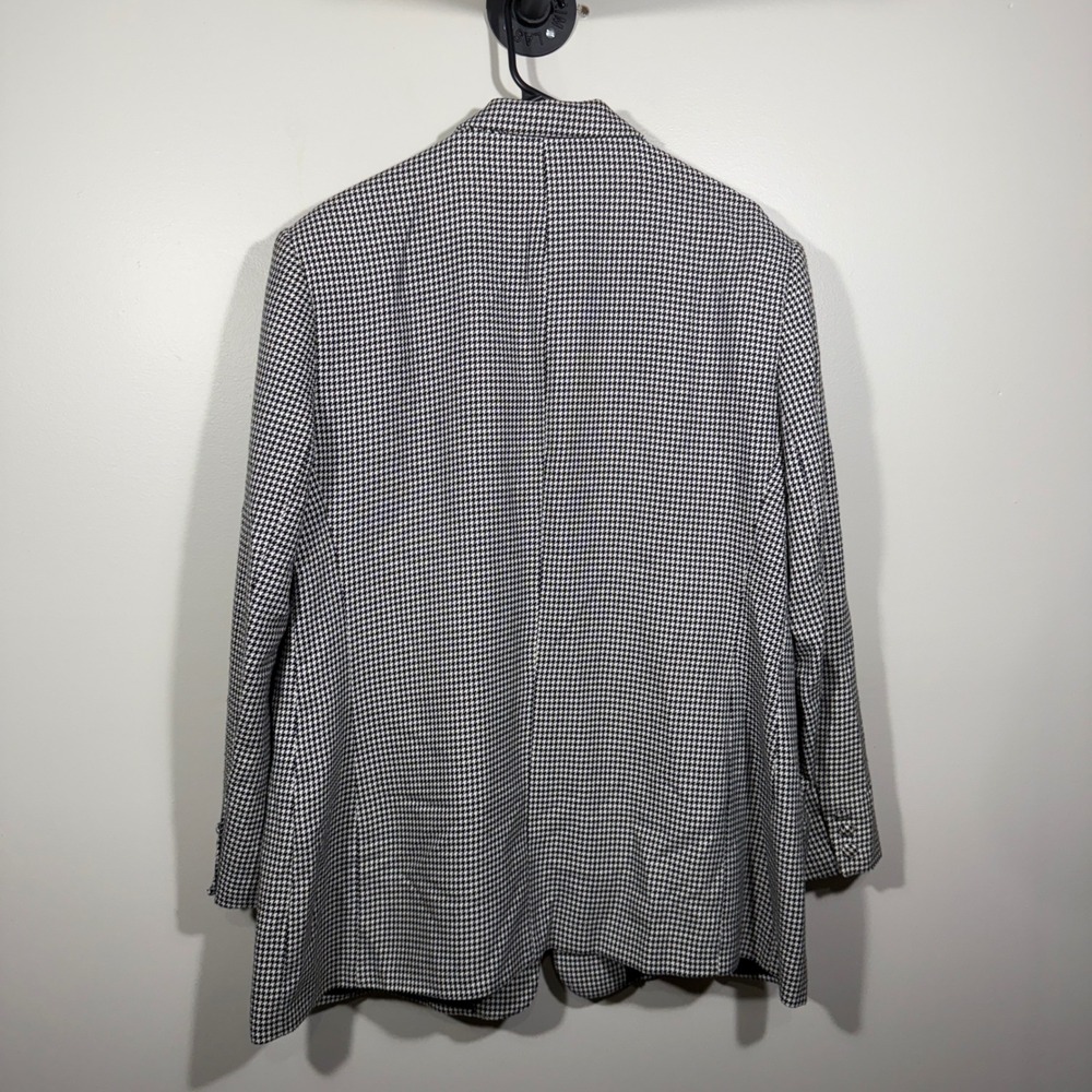 Paradox Houndstooth Blazer Jacket Women's Size 16 Black White Oversized 90s - Picture 3 of 7